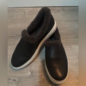 🖤M.GEMI LEATHER+SHEARLING SLIP ON+MADE IN ITALY